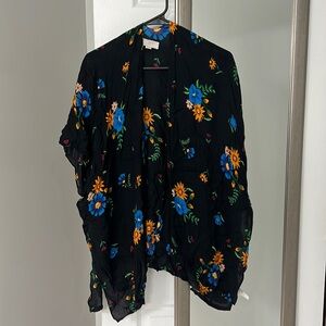 Black Floral LOFT Cotton Tunic